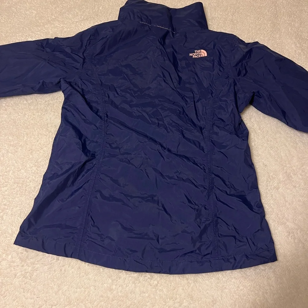 The North Face Blue Jacket with Pink Logo - Picture 3 of 4